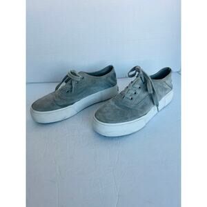 Vince Copley Gray and White Suede Low Top Lace Up Platform Casual Shoes Sz 7.5